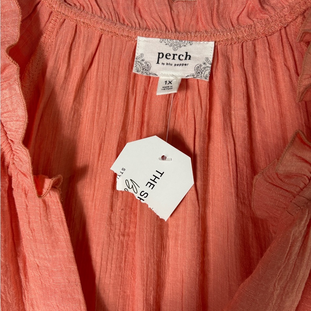 Perch by Blu Pepper Coral Peasant Blouse - Picture 3 of 4